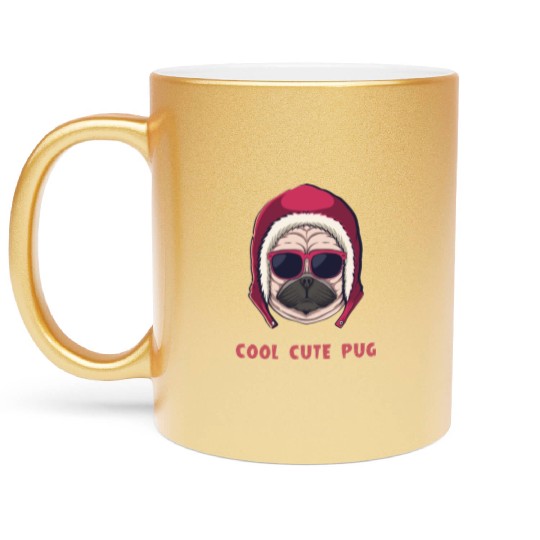 Cool Cute Pug Metallic Mugs