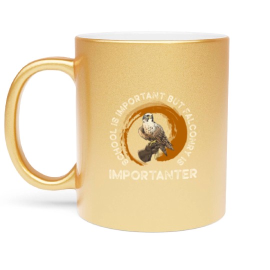 Falconry Bird Falcon Hunting Falconer Metallic Mugs