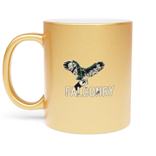 Falconry Bird Falcon Hunting Falconer Metallic Mugs