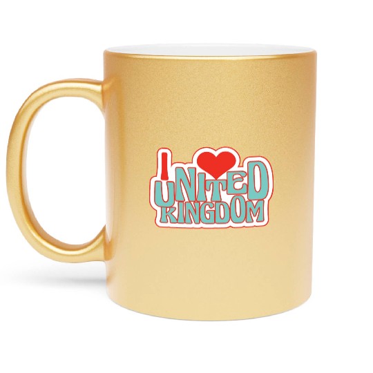 United kingdom hearts Metallic Mugs