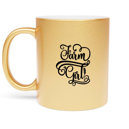 pink gifts for farm ranch girls, cowgirl country Metallic Mugs