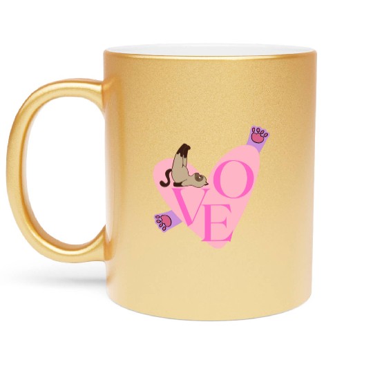 Love Cat nostalgia Metallic Mugs
