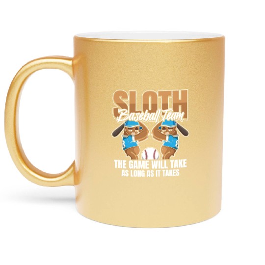 Sloth Team Sloth Baseball Metallic Mugs