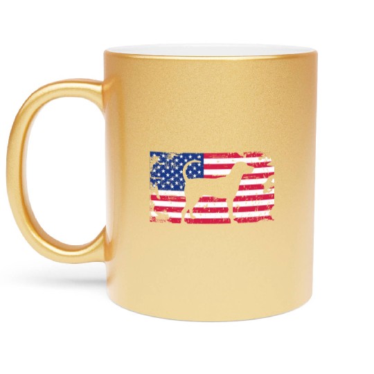 Coonhound USA American Flag Metallic Mugs