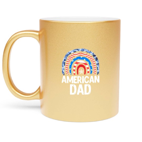 All American Dad Independence Day Party USA Father Metallic Mugs