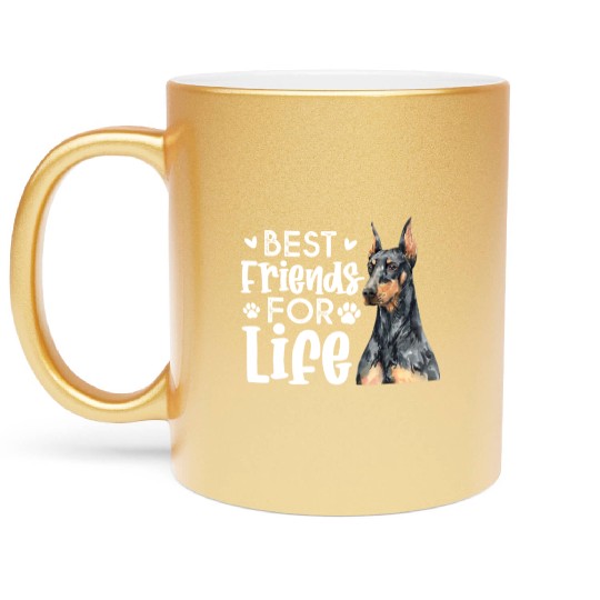 Best Friends For Life Doberman Pinscher Metallic Mugs