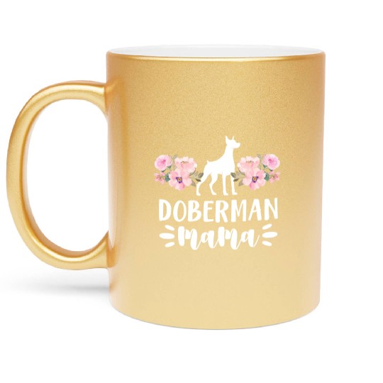 Doberman Mama Metallic Mugs