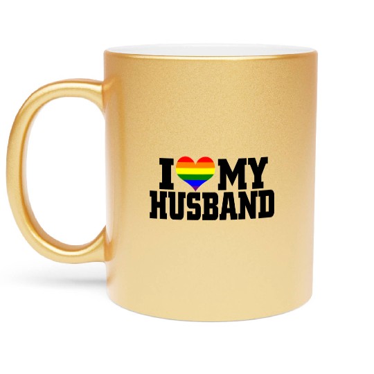 I Love My Husband Metallic Mugs