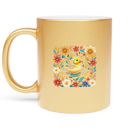 Joyful Duck Pond Metallic Mugs