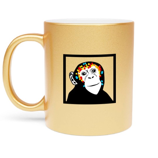 Monkey Face Monkey Monkey Metallic Mugs