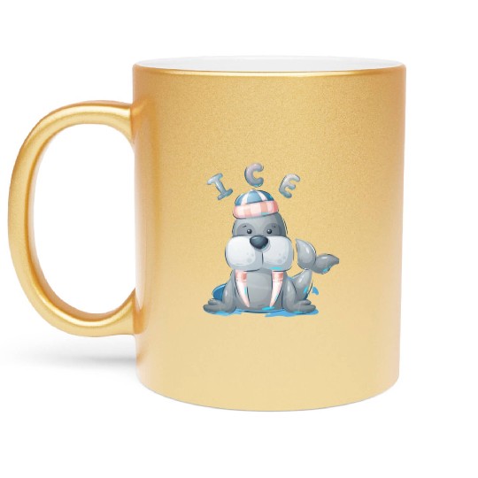 Snow seal Metallic Mugs