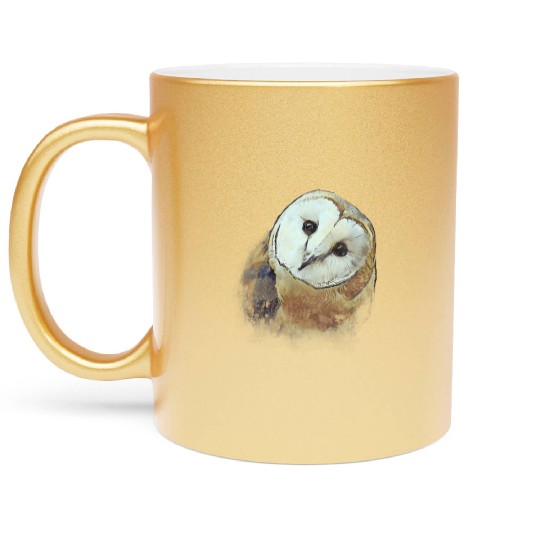 Barn Owl Painting Owl Metallic Mugs
