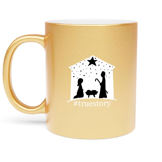 Truestory Birth Jesus True Bible Story Bethlehem Metallic Mugs