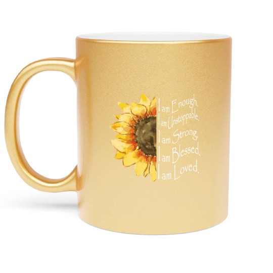 Sunflower - I Am Enough - Sunflower Metallic Mugs