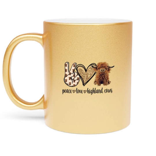 Scottish Highland Cow Metallic Mugs