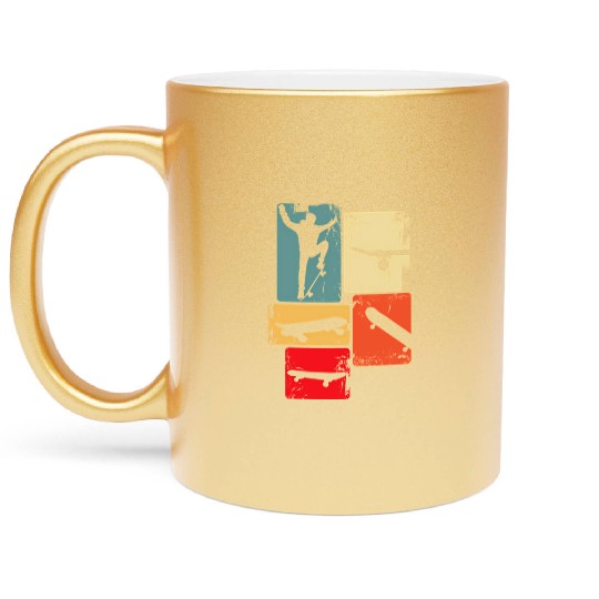 Skater Skateboarder Skateboard For Youth Metallic Mugs