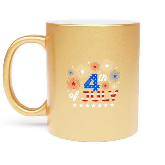 4th July Independence Day Independent America Metallic Mugs