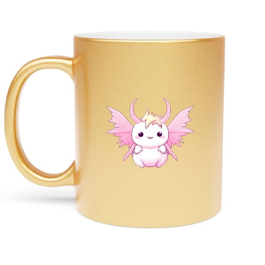 Axolotl Angel & Devil - Design with Horns and Wing Metallic Mugs