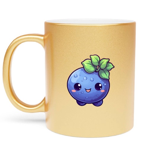 Blueberry kawaii Metallic Mugs
