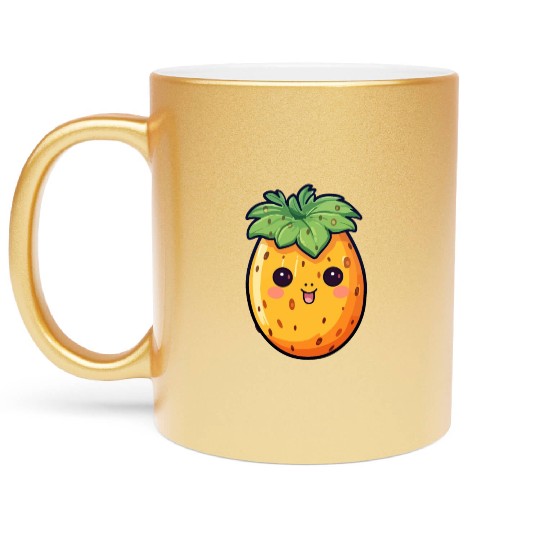 Papaya kawaii Metallic Mugs