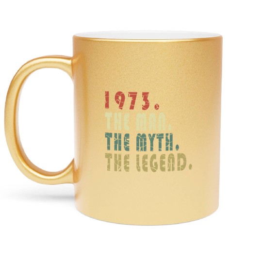 50th birthday man original vintage 1973 Metallic Mugs