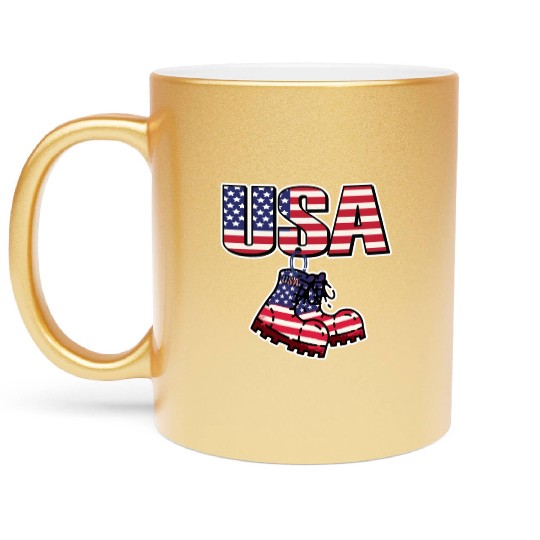 God bless America the land of the free Metallic Mugs