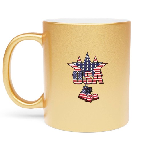 God bless America the land of the free Metallic Mugs