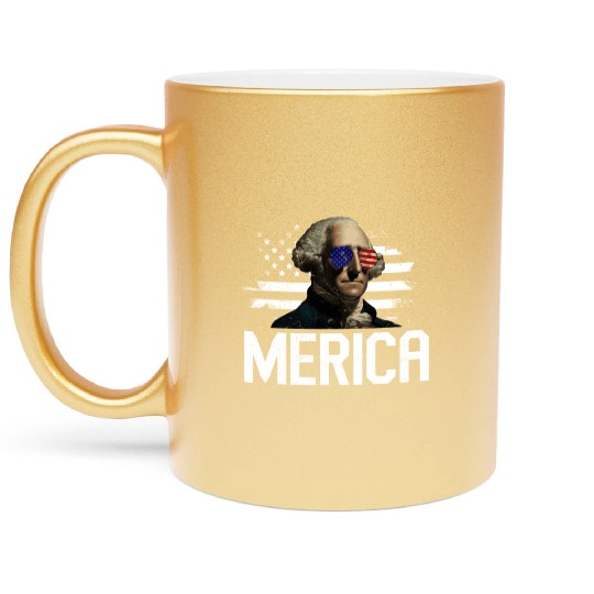 Merica George Washington Independence Day Metallic Mugs