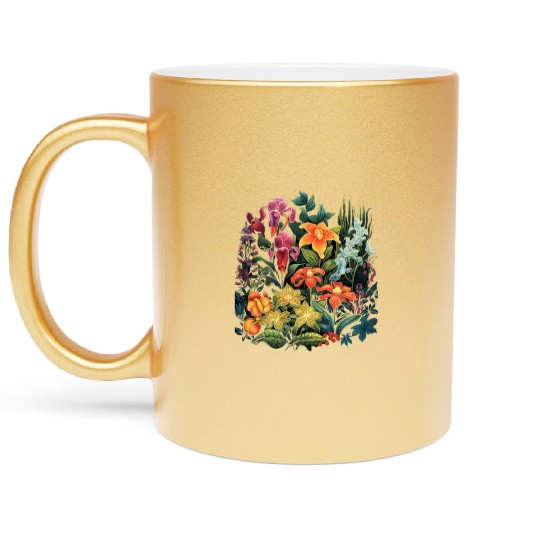 Orchids Flowers Garden Blossom Orchid Lover Metallic Mugs