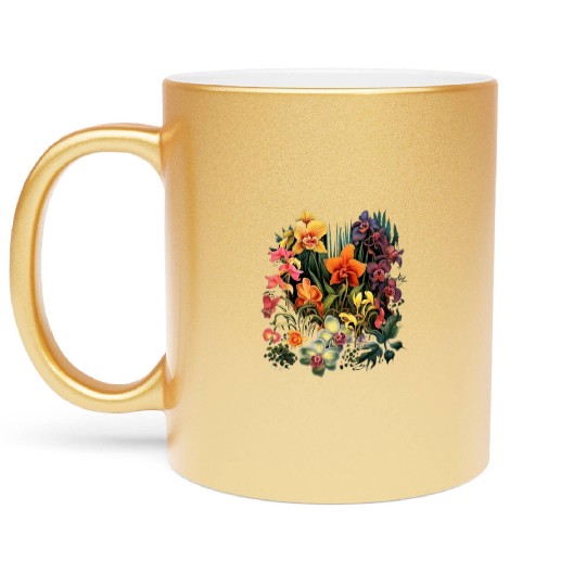 Orchids Flowers Garden Blossom Orchid Lover Metallic Mugs