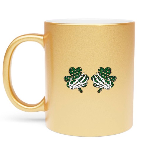 Shamrock Leopard Hands Metallic Mugs