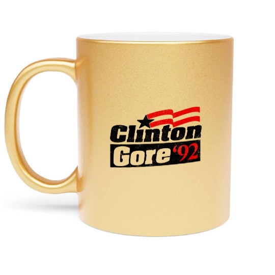 Clinton Gore '92 Bill Clinton President Metallic Mugs
