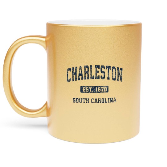 Charleston South Carolina Sc Athletic Sports Metallic Mugs
