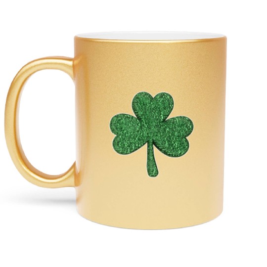 St Patrick'S Day Green Glitter-Clover Shamrock Metallic Mugs
