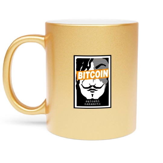 Bitcoin Coin-Satoshi Nakamoto Metallic Mugs