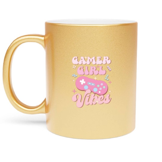 Gamer Girl Vibes, Happy Game Day Metallic Mugs