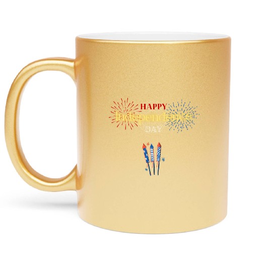 Happy independence day Metallic Mugs