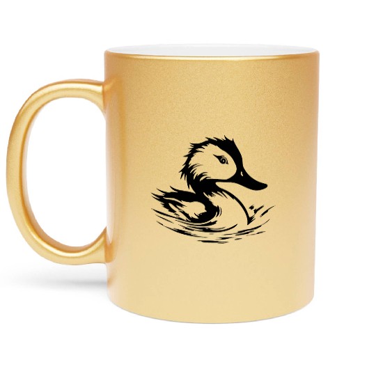 Duck Bird Nature Pond Metallic Mugs