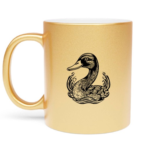 Duck Bird Nature Pond Metallic Mugs