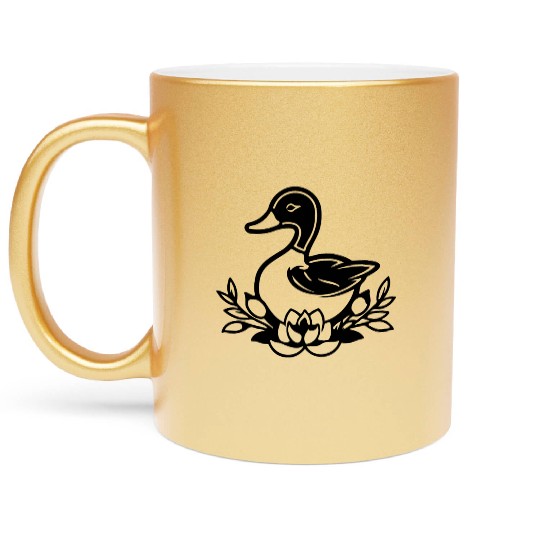 Duck Bird Nature Pond Metallic Mugs