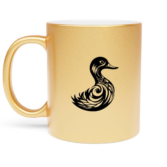 Duck Bird Nature Pond Metallic Mugs
