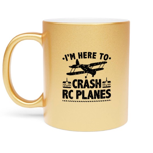 Crash Planes Funny Rc Pilot Aviation Metallic Mugs