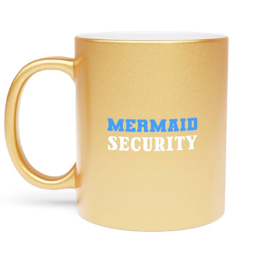 Mermaid Security Pool Attendant Gift Metallic Mugs