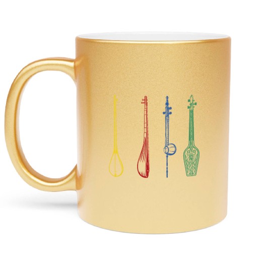 Irish Bouzouki Instrument Greek Metallic Mugs