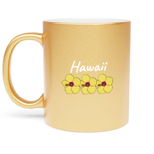 Hawaii Hibiscus State Flower Metallic Mugs