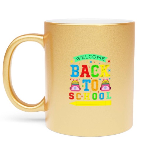 back to school Metallic Mugs design 100 days of school