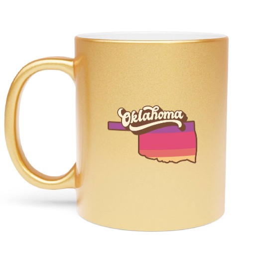 Oklahoma Retro USA Metallic Mugs