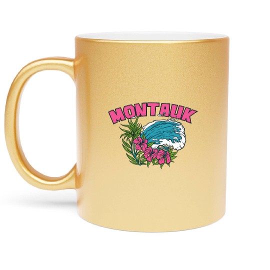 Montauk New York Summer Nyc Tropical Montaukett Metallic Mugs