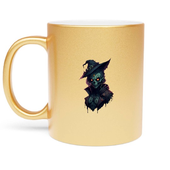 Halloween Zombie Wicth RPG Game Style Metallic Mugs