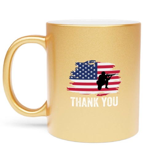Thank You Us Flag Memorial Day Metallic Mugs